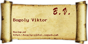 Bogoly Viktor névjegykártya